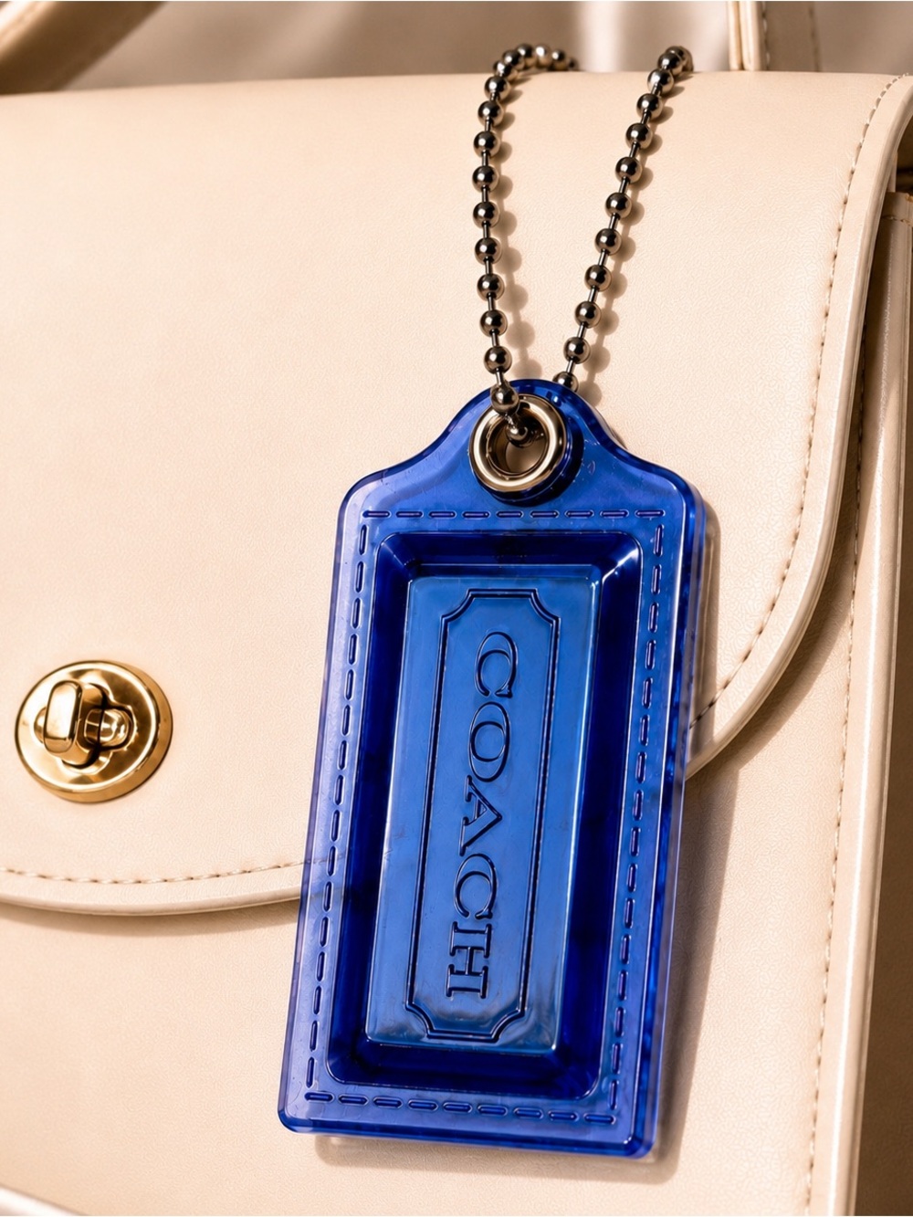 Vintage Coach Translucent Blue Purple Jelly Hangtag Bag Charm Y2K McBling Rare